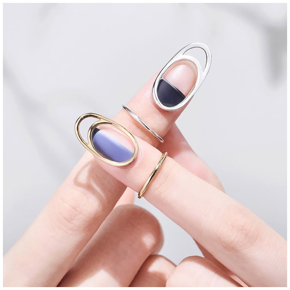 Gothic Metal Line Thin Nail Rings Daily Fingertip Protective Cover Trendy Ring