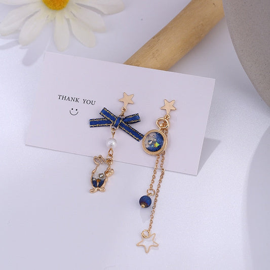 Japanese Style Cute Blue Rabbit Clip on Earring